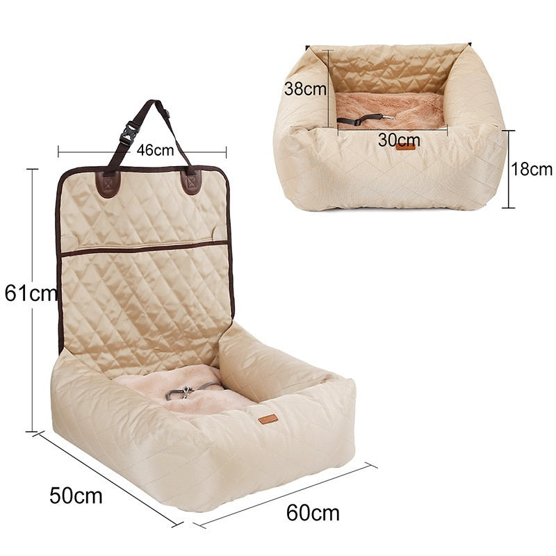 2 In 1 Pet Dog Carrier, Folding Pet Car Seat, Pad Thickened Multi-purpose Dog Car Mattress