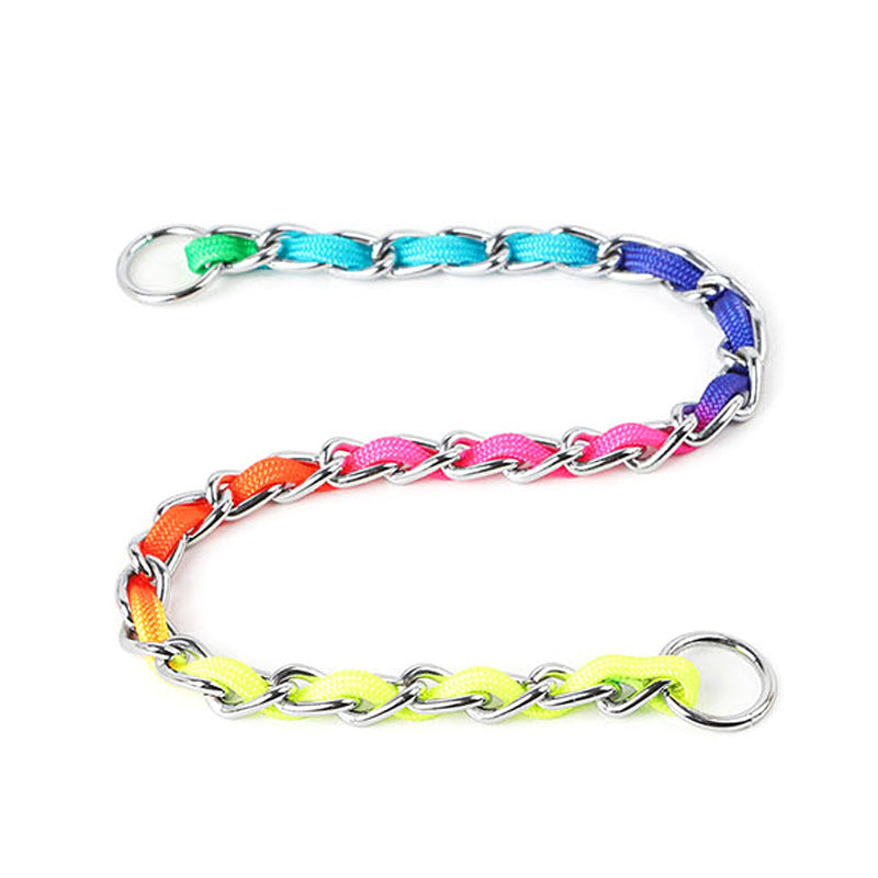 Medium Small Dog Rainbow Dog Chain Metal Dog Leash