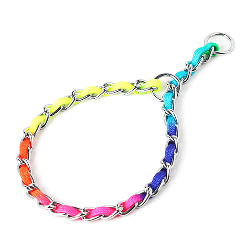 Medium Small Dog Rainbow Dog Chain Metal Dog Leash
