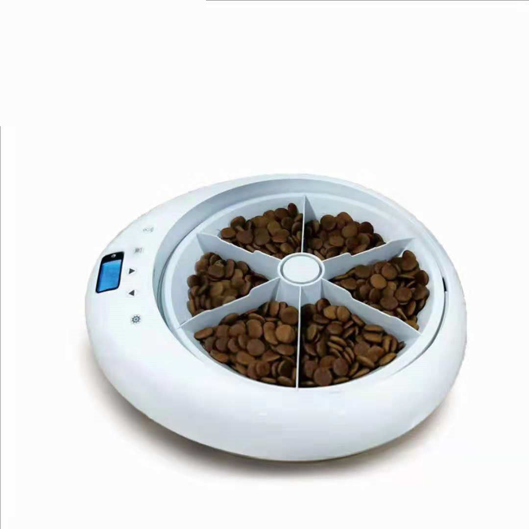 Six-Hole Smart Timing Dog Feeder Quantitative Voice Reminder Automatic Feeder