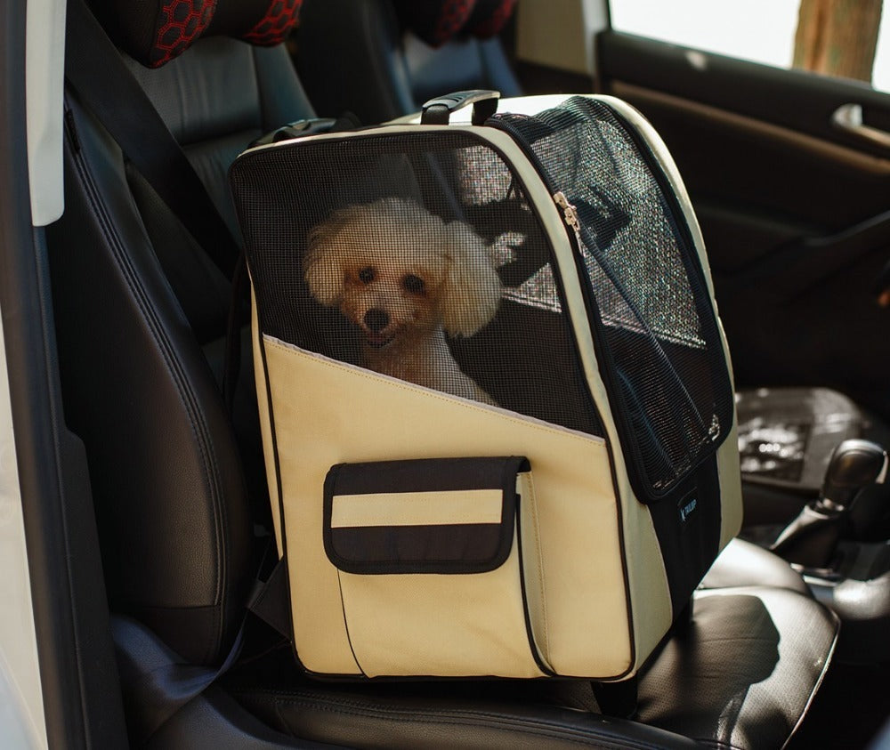 Pet Wheel Carrier Portable Dog Strollers, Backpack Breathable Roller Luggage Car Travel Transport Bag