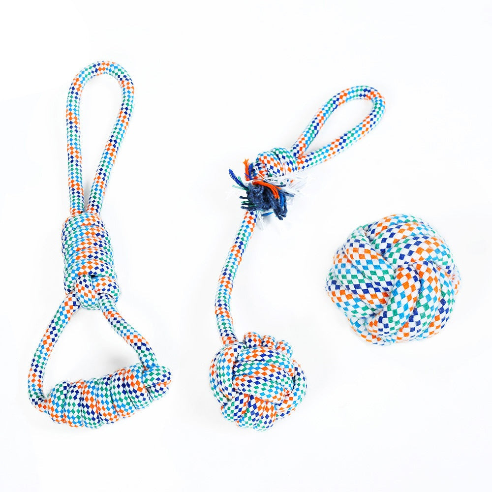 Dog Molar Chew Bite Knot Rope Toy, Chew Ball Dog Toy, Teeth Cleaning