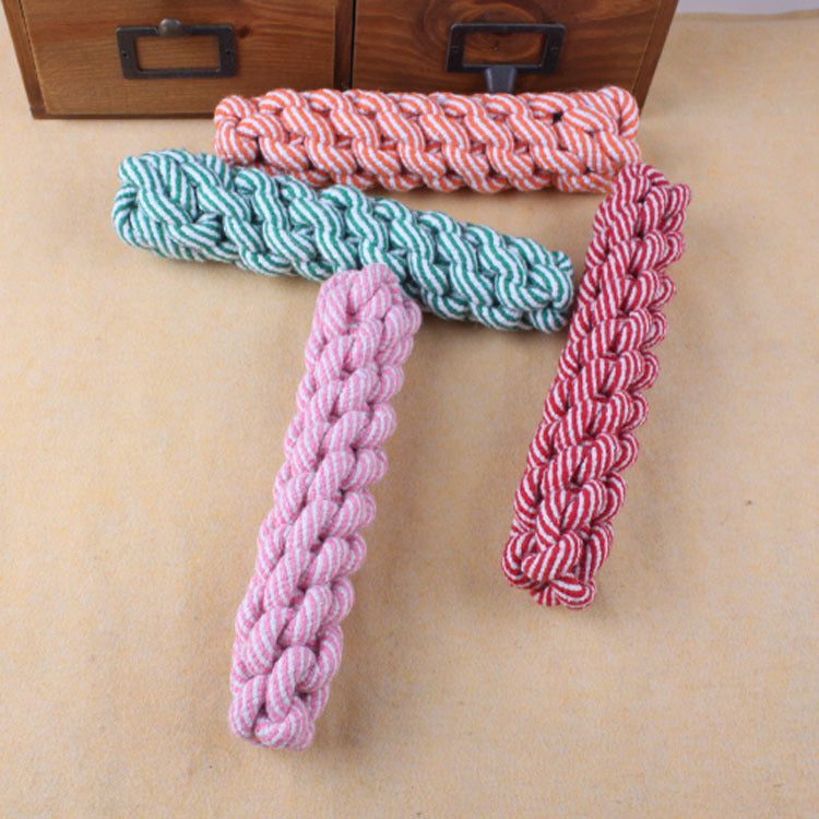 Striped cotton rope dog toy
