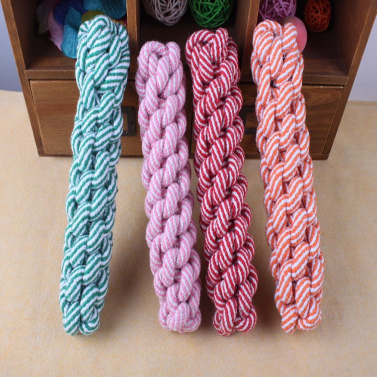 Striped cotton rope dog toy