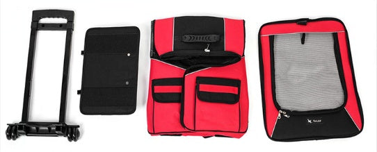 Pet Wheel Carrier Portable Dog Strollers, Backpack Breathable Roller Luggage Car Travel Transport Bag