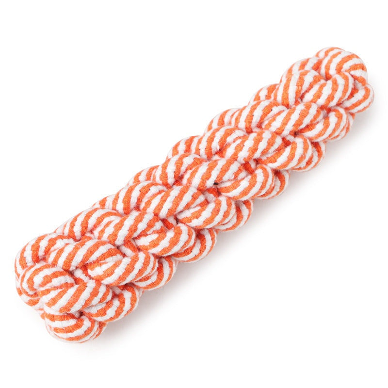 Striped cotton rope dog toy