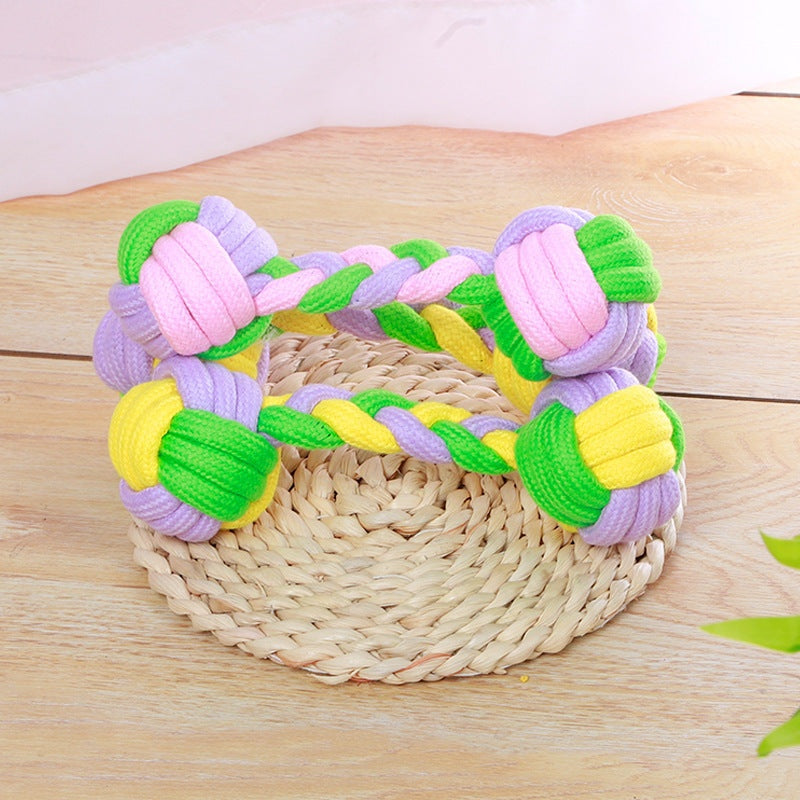 Candy Color Cotton Rope Toy, Dumbbell Cotton Rope Dog Toy