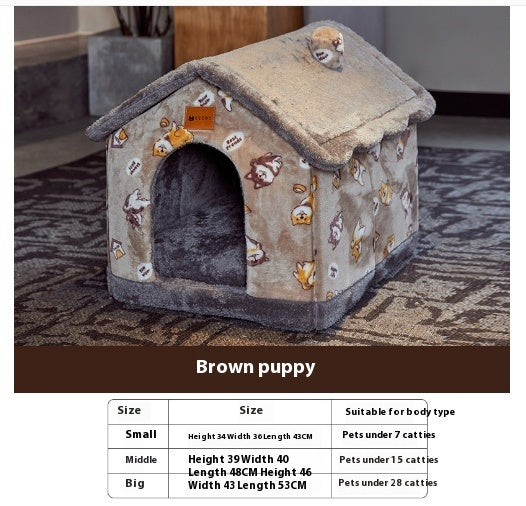 Foldable Dog House Winter Dog Villa Sleep Kennel