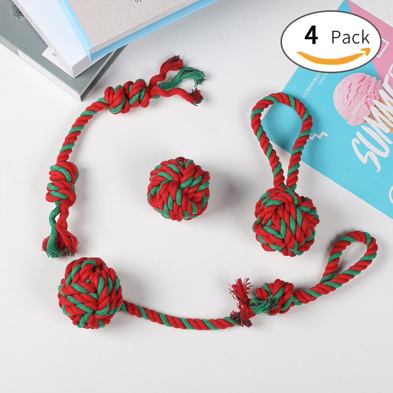 Dog Toy Christmas Gift, Dog Molar Cleaning Rope Toy