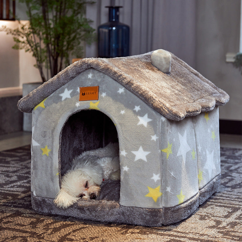 Foldable Dog House Winter Dog Villa Sleep Kennel