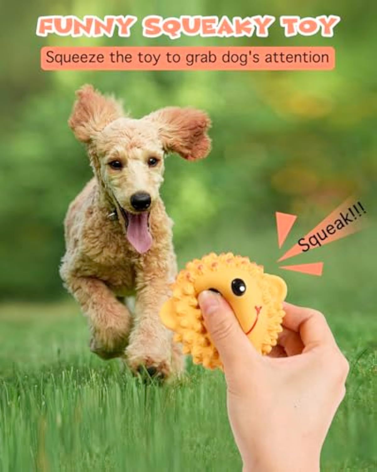 Squeaky Dog Toys Interactive Latex Squeak Fetch Play Animal Balls Spiky Soft Rubber Puppy Teeth Clean Pet Toy For Small Medium Dogs - Pooch2Spoil