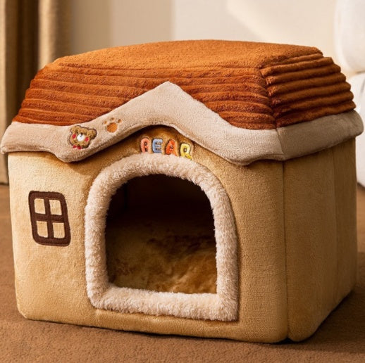 Foldable Dog House Winter Dog Villa Sleep Kennel