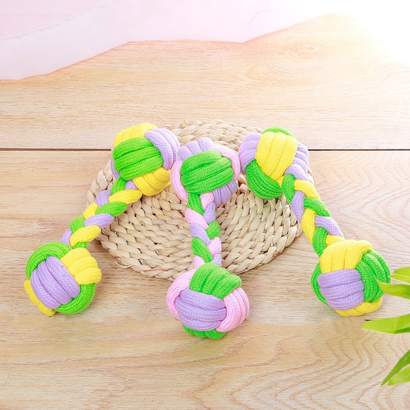 Candy Color Cotton Rope Toy, Dumbbell Cotton Rope Dog Toy