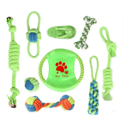 Molar supplies cotton rope toy cat and dog rope knot toy dog bite cleaning tooth toy set