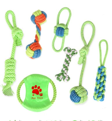 Molar supplies cotton rope toy cat and dog rope knot toy dog bite cleaning tooth toy set