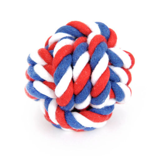 Pet Dog Molar Chew Bite Knot Rope Ball Toy Teeth Cleaning