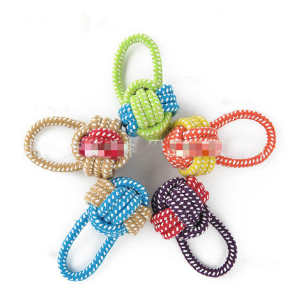 Hand - knitted dog - leash toys