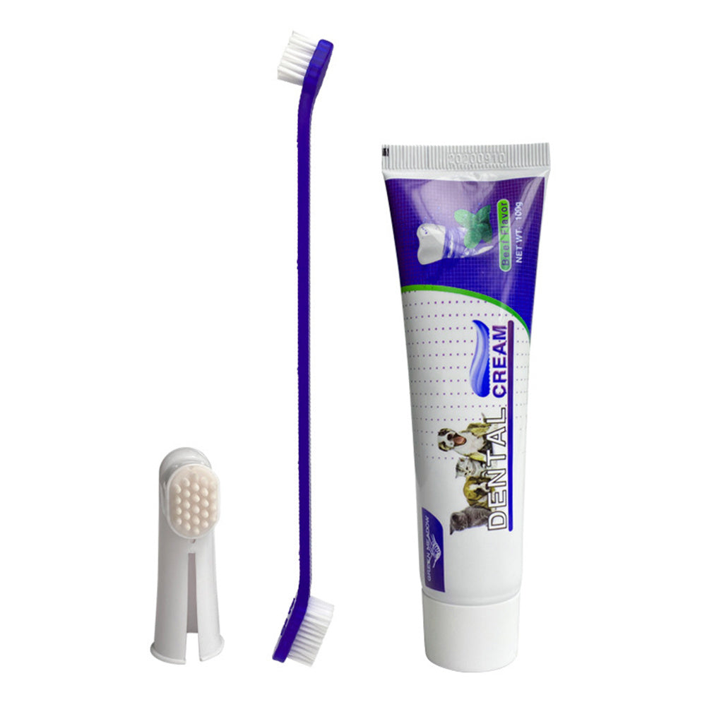 Pet Dog Beef Flavor Toothpaste Toothbrush Set Oral Cleaning