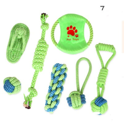 Molar supplies cotton rope toy cat and dog rope knot toy dog bite cleaning tooth toy set