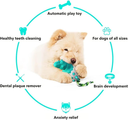 Dog Teething Toy, Durable Rubber Chew Dog Toy, Dog Fetch Toy With Rope