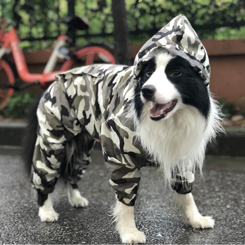 Waterproof Dog Raincoat Border Shepherd Dog Clothing