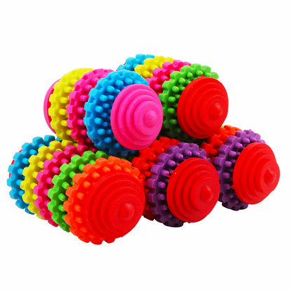 Dog Toy Ball Rubber Gear Colorful Swivel