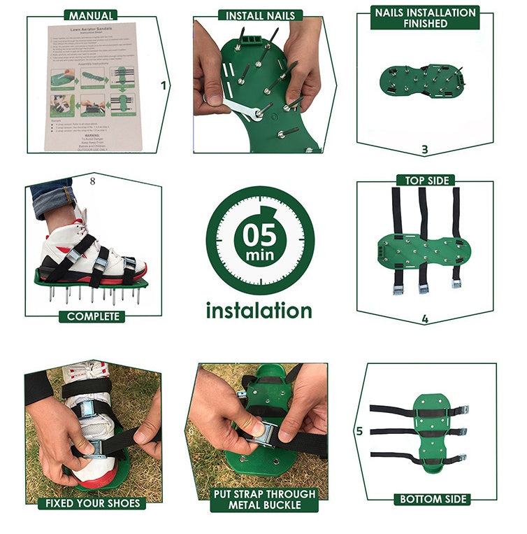 Adjustable Aerating Lawn Spikes Shoes