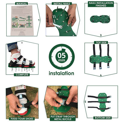 Adjustable Aerating Lawn Spikes Shoes