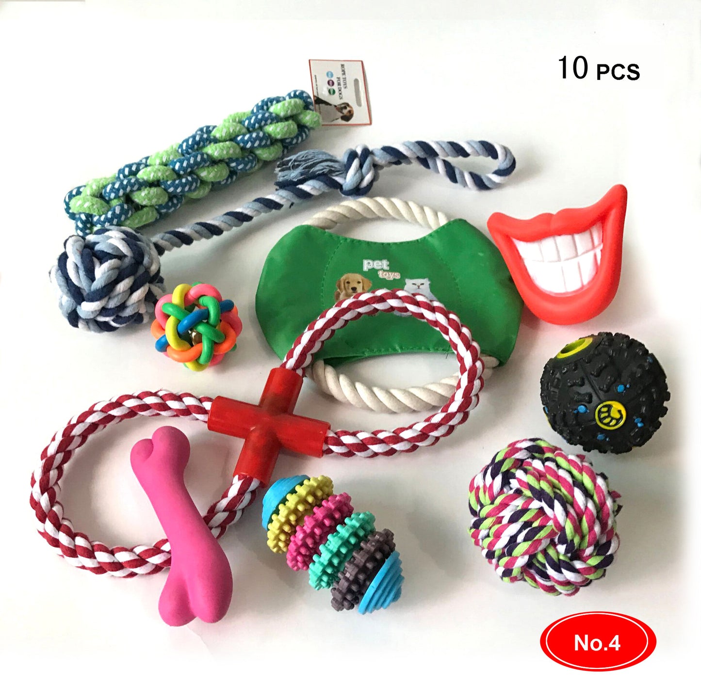 Dog cotton rope nibble toy set