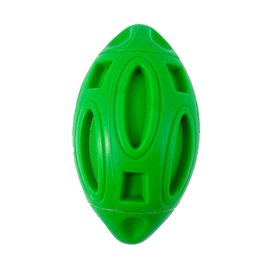 Rubber Dog Toy, Rugby Wear-Resistant Bite-Resistant Sounding Dog Ball