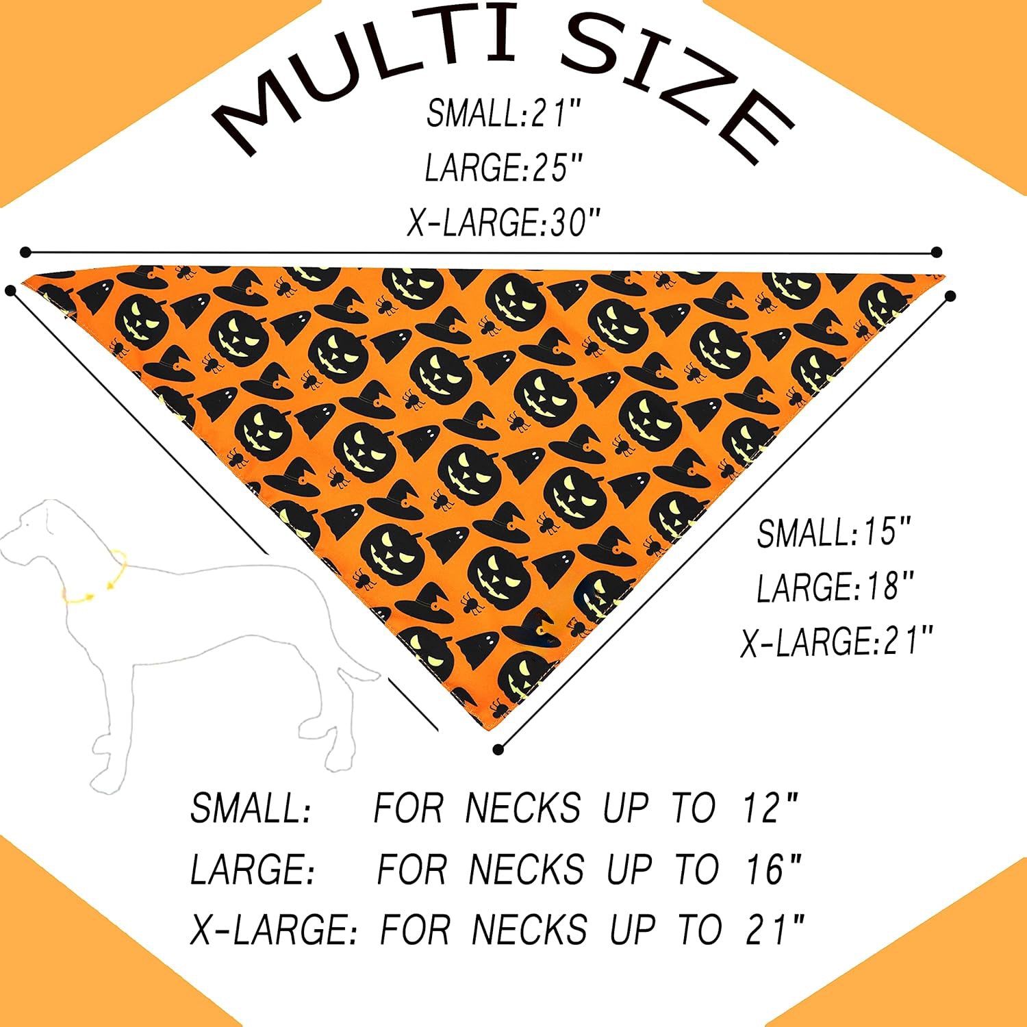 Halloween Dog Bandanas, Pumpkin And Spider Web Bibs Triangle Reversible Fall Dog Scarf