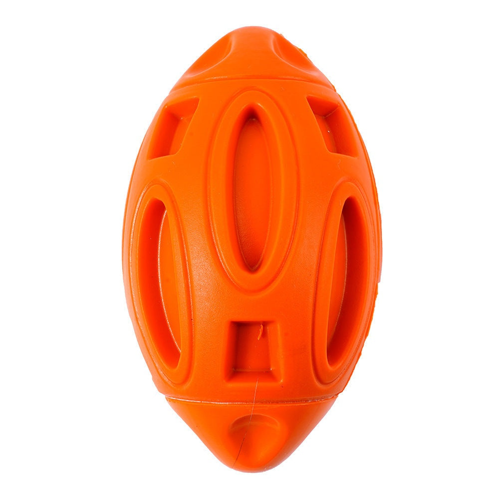 Rubber Dog Toy, Rugby Wear-Resistant Bite-Resistant Sounding Dog Ball