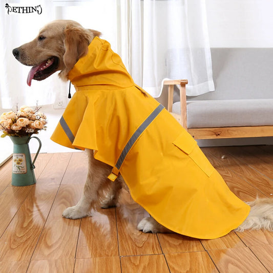 New Large Dog Waterproof Raincoat Coat Pet Leisure Clothes Teddy Bear Big Dog Waterproof Clothes Pet Raincoat S-5XL