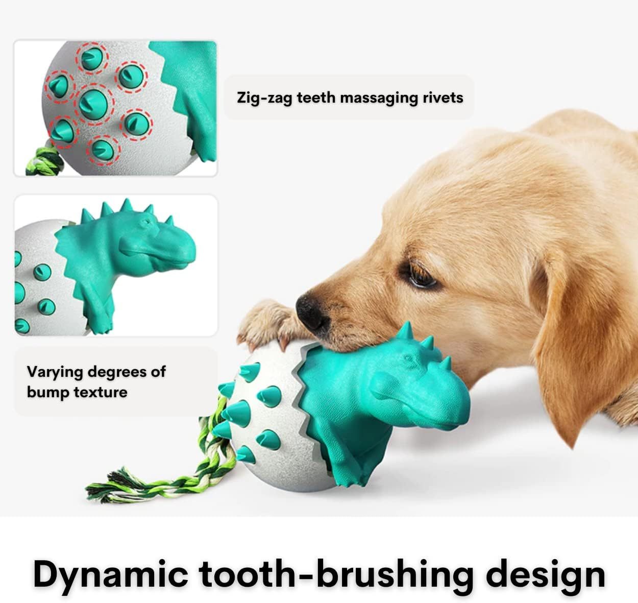 Dog Teething Toy, Durable Rubber Chew Dog Toy, Dog Fetch Toy With Rope