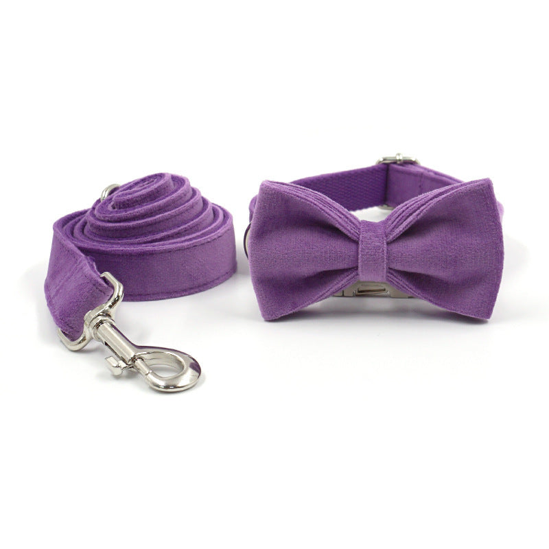 Collar Leash Set Dog Collar Leash Bow