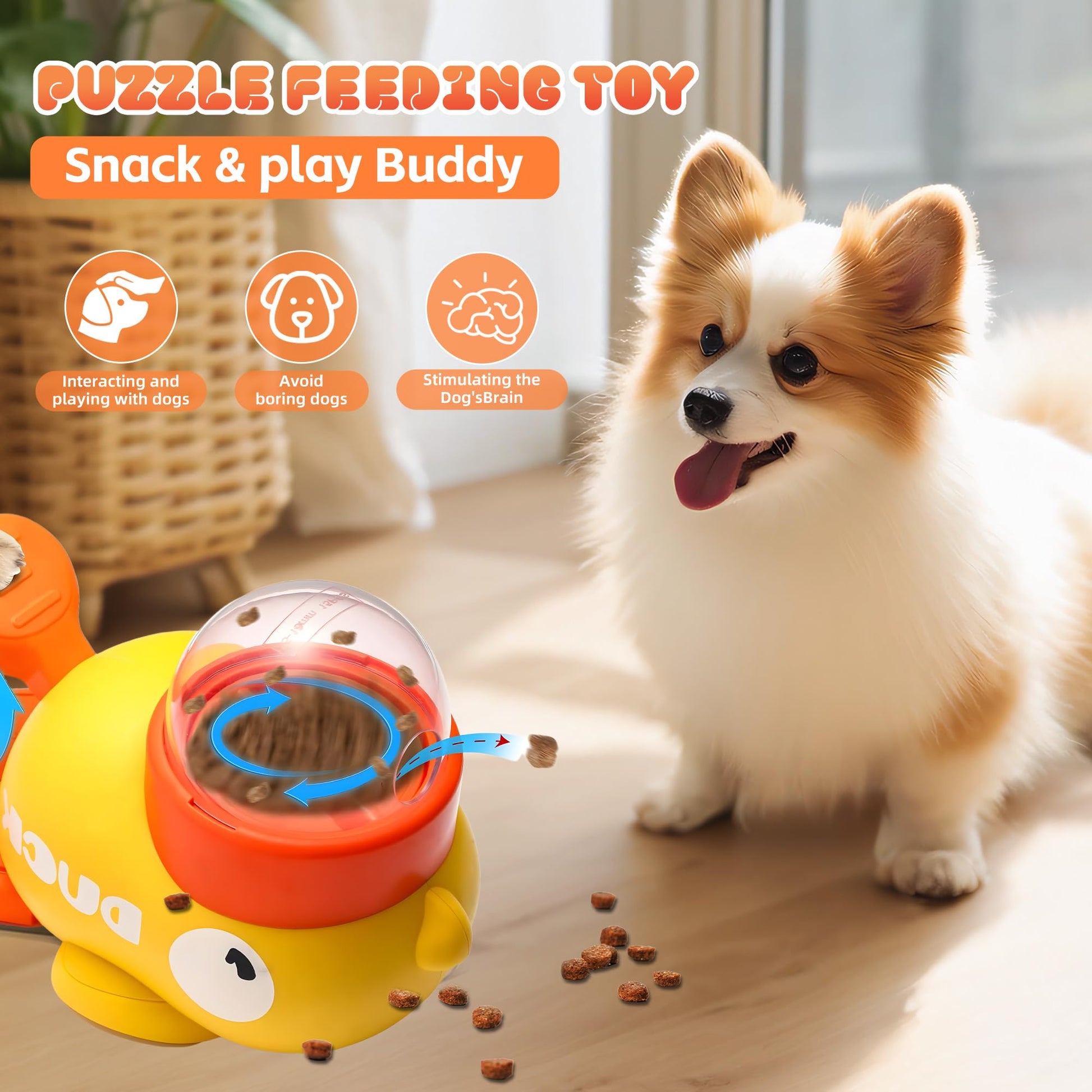 Duck-Shaped 2-in-1 Interactive Dog Slow Feeder