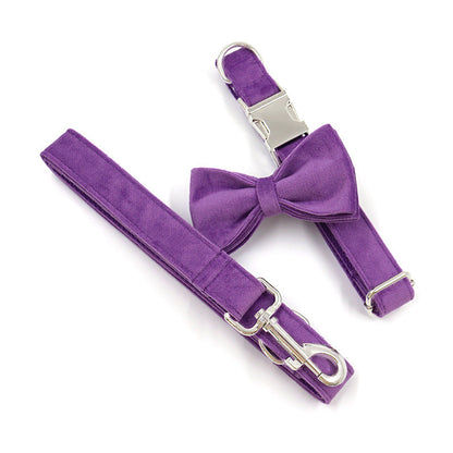 Collar Leash Set Dog Collar Leash Bow