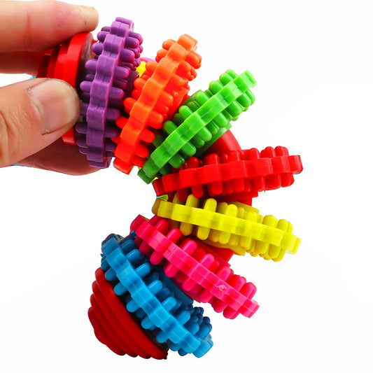 Dog Toy Ball Rubber Gear Colorful Swivel